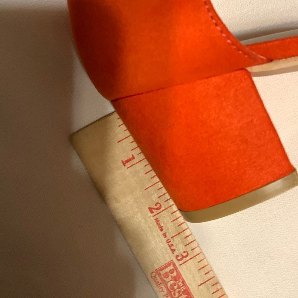 COPY - Size 8 Orange retro wedding dressy shoes with block heel - Picture 8 of 12